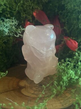 Hand-Carved Rose Quartz Whinny the Pooh